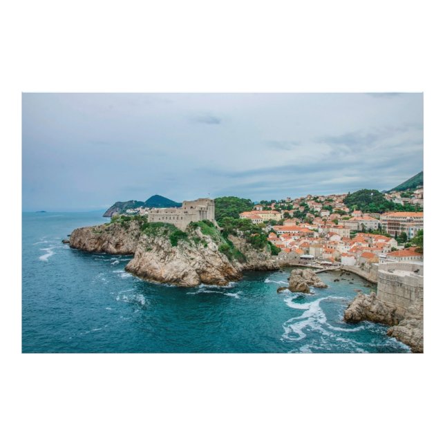 Dubrovnik hamn och stadskärna fototryck (Framsidan)