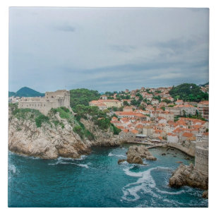 Dubrovnik hamn och stadskärna kakelplatta