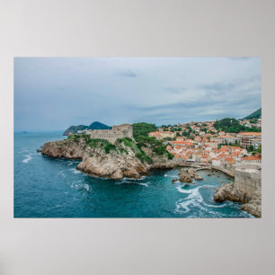 Dubrovnik hamn och stadskärna poster