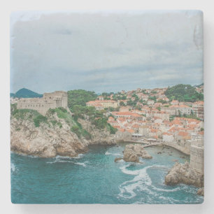 Dubrovnik hamn och stadskärna stenunderlägg