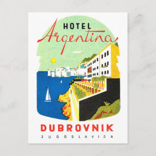 Dubrovnik, Jugoslavien, Adriatiska havet, vintage Vykort
