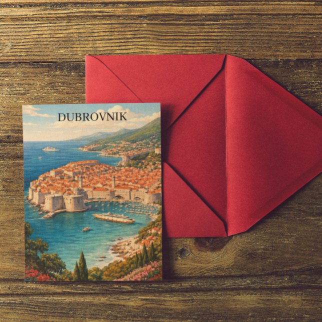 Dubrovnik, Kroatien – Adriatiska pärlan Resa Vykort (Dubrovnik, Croatia – Pearl of the Adriatic Travel Postcard)