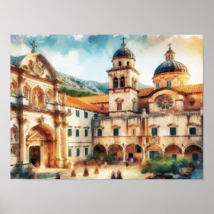 Dubrovnik Kroatien Franciscan Monastery vattencolo Poster