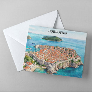 Dubrovnik Kroatien Gamla Stan Adriatiska Kusten St Vykort