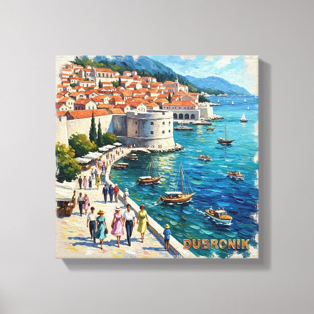 Dubrovnik Kroatien Hamn Kust Hem Inredning Canvastryck (Framsida)