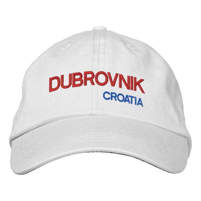 Dubrovnik, Kroatien* Hat Dubrovnik Hrvatska kappe Broderad Keps (Framsida)