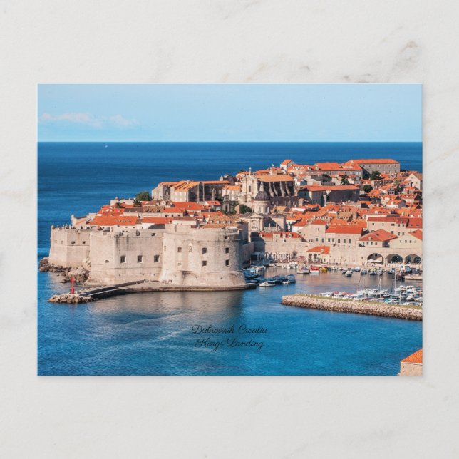 Dubrovnik Kroatien, Kung Landing Vykort (Framsida)