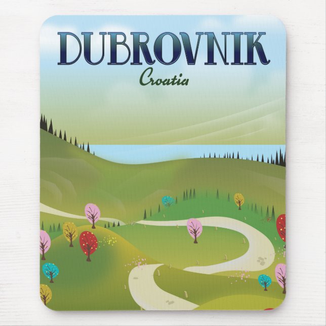 dubrovnik kroatien landskapsaffisch. musmatta (Framsidan)