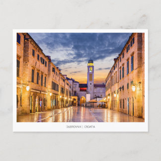 Dubrovnik, Kroatien, nattbild med Stradum Helg Vykort