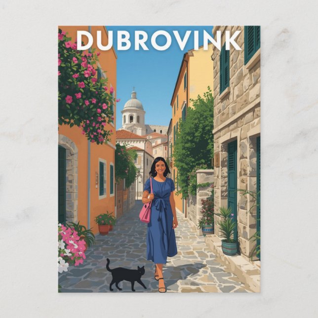Dubrovnik Kroatien Resa Poster Vykort (Framsida)