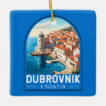 Dubrovnik Kroatien Travel Art Vintage Julgransprydnad Keramik<br><div class="desc">Dubrovnik Kroatiens återresedesign. Den är känd för sin speciella gamla stad,  omgiven av massiva stenmurar som färdigställdes på 1600-talet.</div>