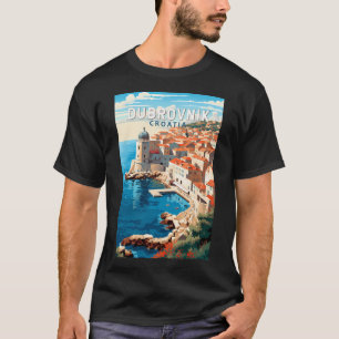 Dubrovnik Kroatien Travel Art Vintage T Shirt