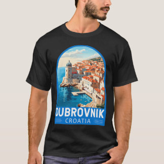 Dubrovnik Kroatien Travel Retro Emblem T Shirt