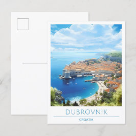 Dubrovnik Kroatien Vintage resor Vykort
