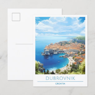 Dubrovnik Kroatien Vintage resor Vykort
