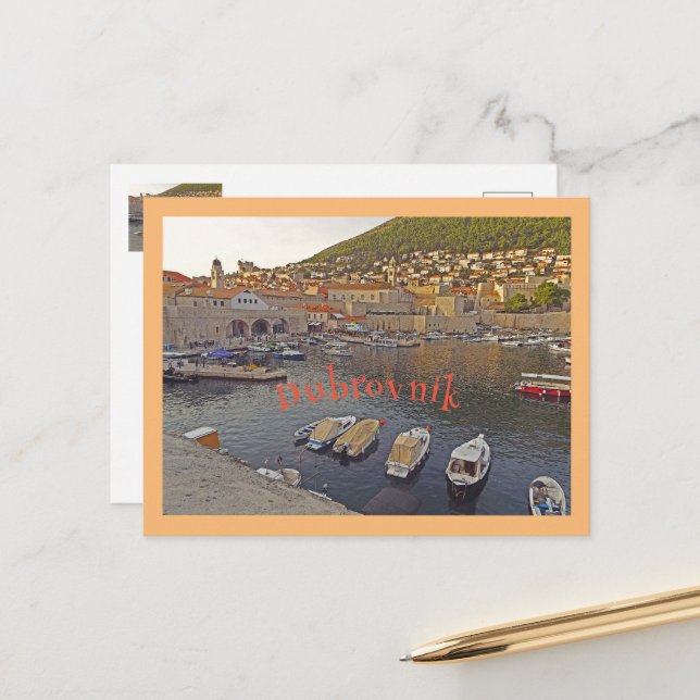 DUBROVNIK, KROATIEN VYKORT (Fram/Back In Situ)