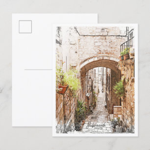 Dubrovnik Kroatiens vackra Färg Pencil liggande Vykort