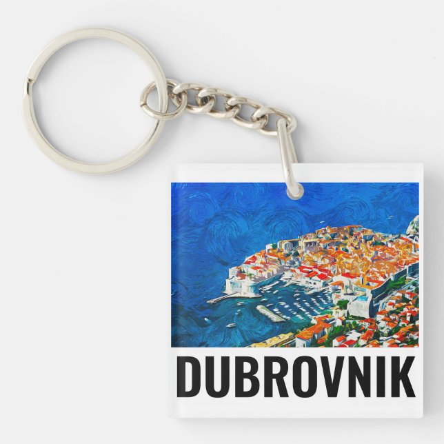 Dubrovnik Kroatiens vattenfärgsoljefärg (Framsidan)