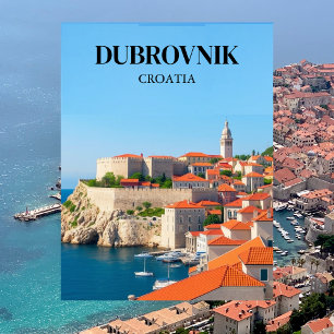 Dubrovnik, Kroatiens Vintage för resor Vykort
