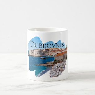 Dubrovnik med en beskåda kaffemugg