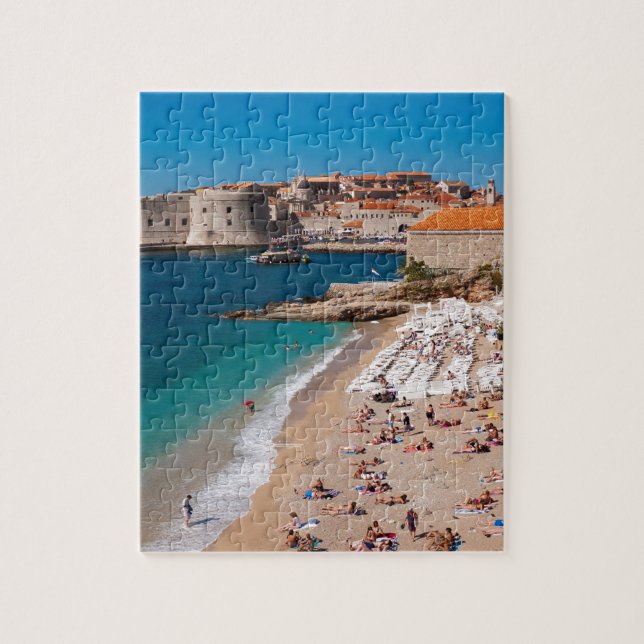 Dubrovnik Old Town och Banje Beach Pussel (Vertikal)