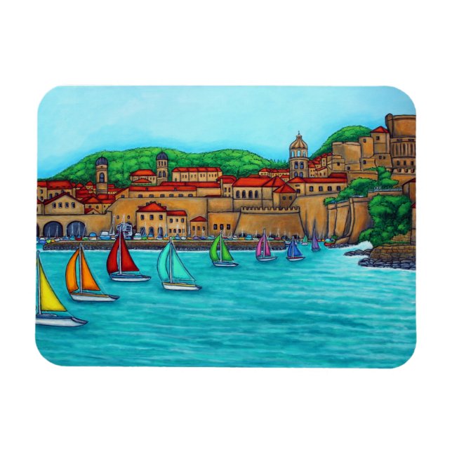 Dubrovnik Regatta Magnet av Lisa Lorenz (Horisontell)