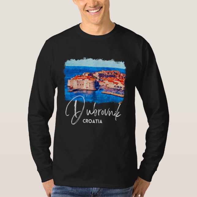 Dubrovnik Souvenir Croatia Dubrovnik Painting T Shirt (Framsida)