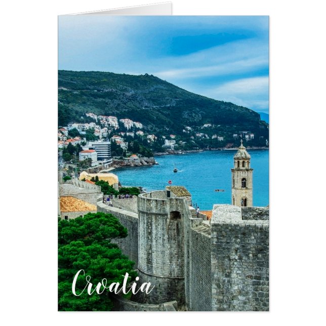 Dubrovnik stadsmur hälsningskort (Framsidan)