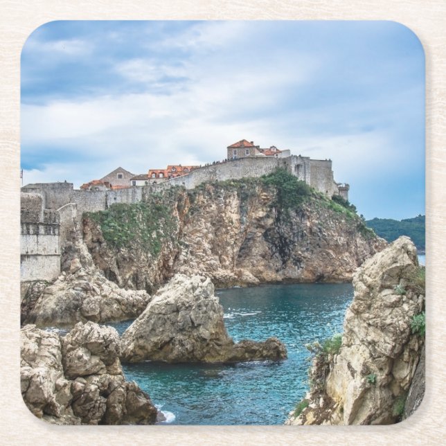 Dubrovnik-väggar Underlägg Papper Kvadrat (Framsidan)