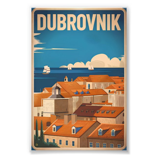 Dubrovnik vintage fototryck (Framsidan)