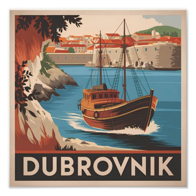 Dubrovnik vintage fototryck (Framsidan)