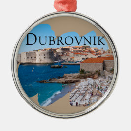 Dubrovnik: Vy över Beach och gammal stad Julgransprydnad Metall