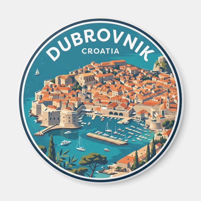 Dubrovniks gamla stad Kroatien Magnet (Framsidan)