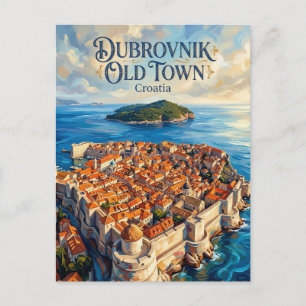 Dubrovniks gamla stad Kroatien Vykort