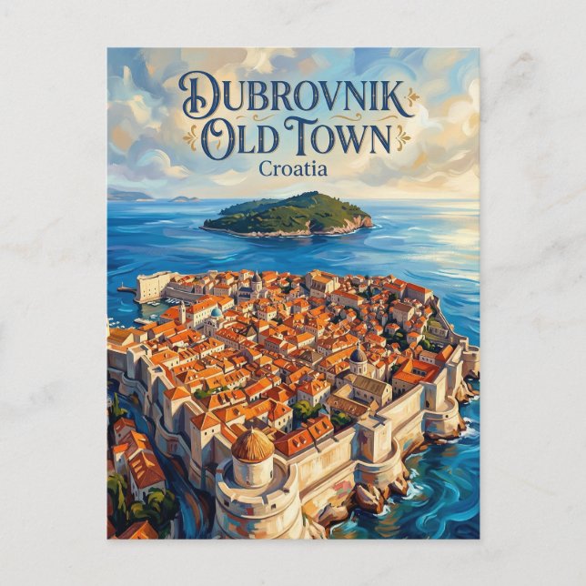 Dubrovniks gamla stad Kroatien Vykort (Framsida)