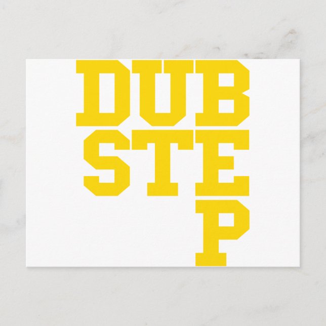 Dubstep Blockletter (Guld) Vykort (Framsida)