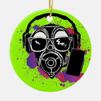 Dubstep Gasmask Julgransprydnad Keramik