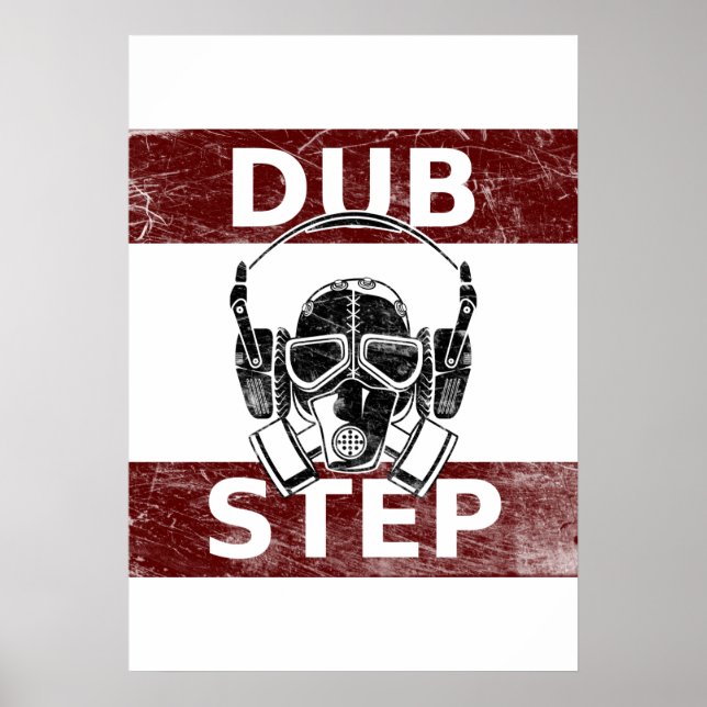 Dubstep-gasmask och hörlurar poster (Framsidan)