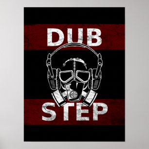 Dubstep-gasmask och hörlurar poster