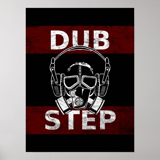 Dubstep-gasmask och hörlurar poster (Framsidan)