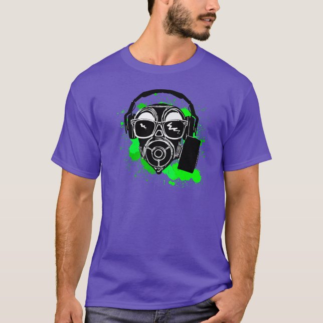 Dubstep Gasmask Tee Shirt (Framsida)