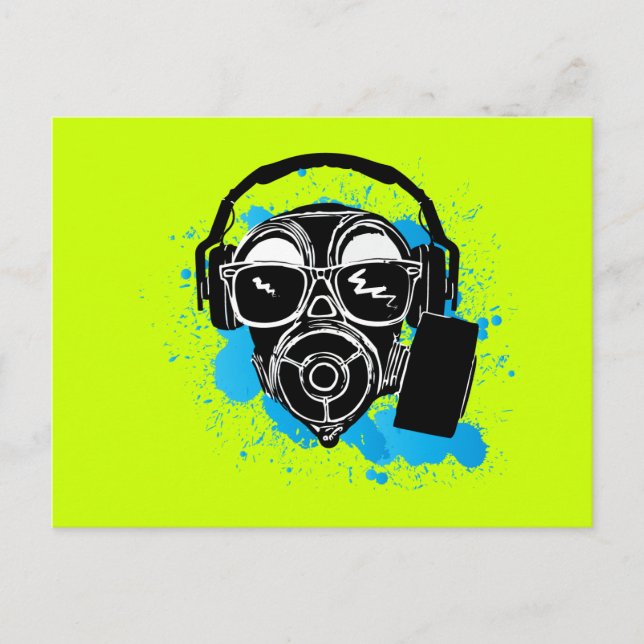 Dubstep Gasmask Vykort (Framsida)