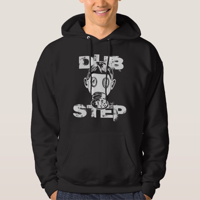 Dubstep gasmaskHoodie Sweatshirt Med Luva (Framsida)