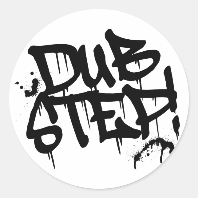 Dubstep Graffiti Stil Runt Klistermärke (Framsida)