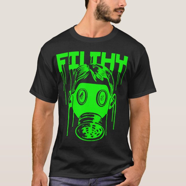 Dubstep nedsmutsad gasmask t shirt (Framsida)