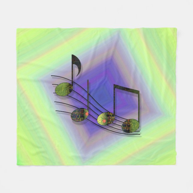 Dubstep Notes Fleece Blanket (Framsidan (Horisontell))