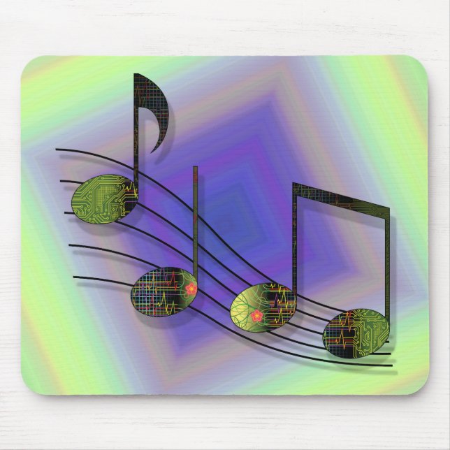 Dubstep Notes Mousepad Musmatta (Framsidan)