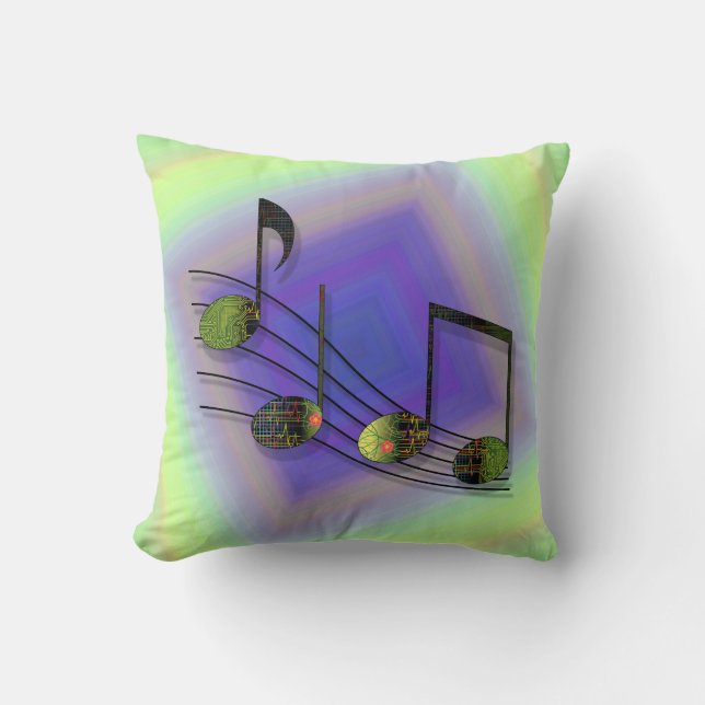 Dubstep Notes Pillow Kudde (Framsida)