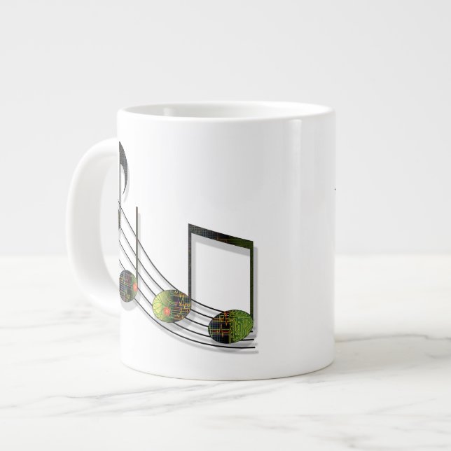 Dubstep Notes Specialty Mugg Jumbo Mugg (Framsida vänster)