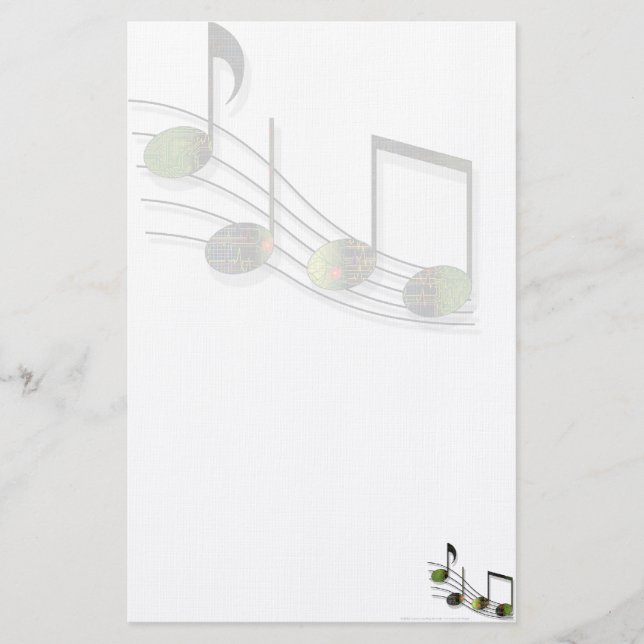 Dubstep Notes Stationery Brevpapper (Framsida)